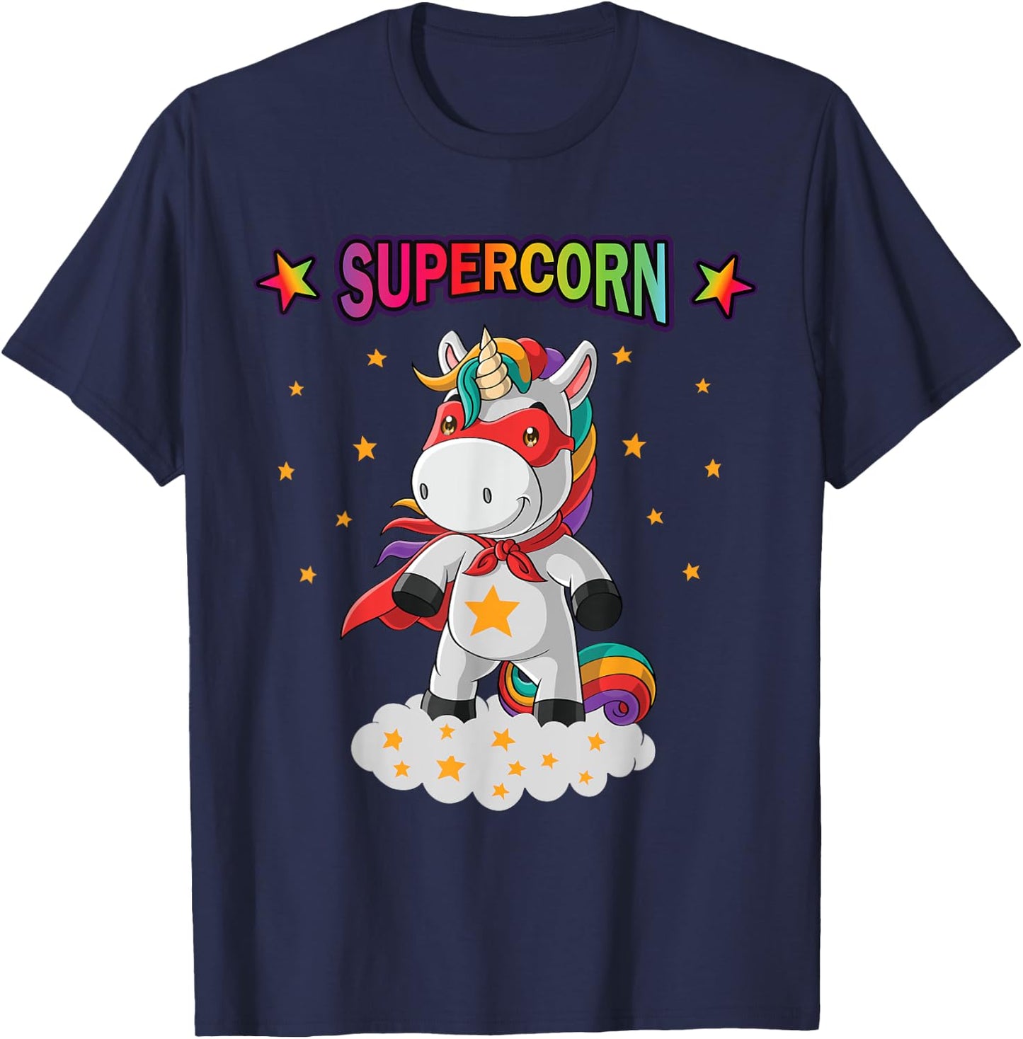 Unicorn Superhero Supercorn Hero Boys Girls Gift T-Shirt - T-Shirt | Navy