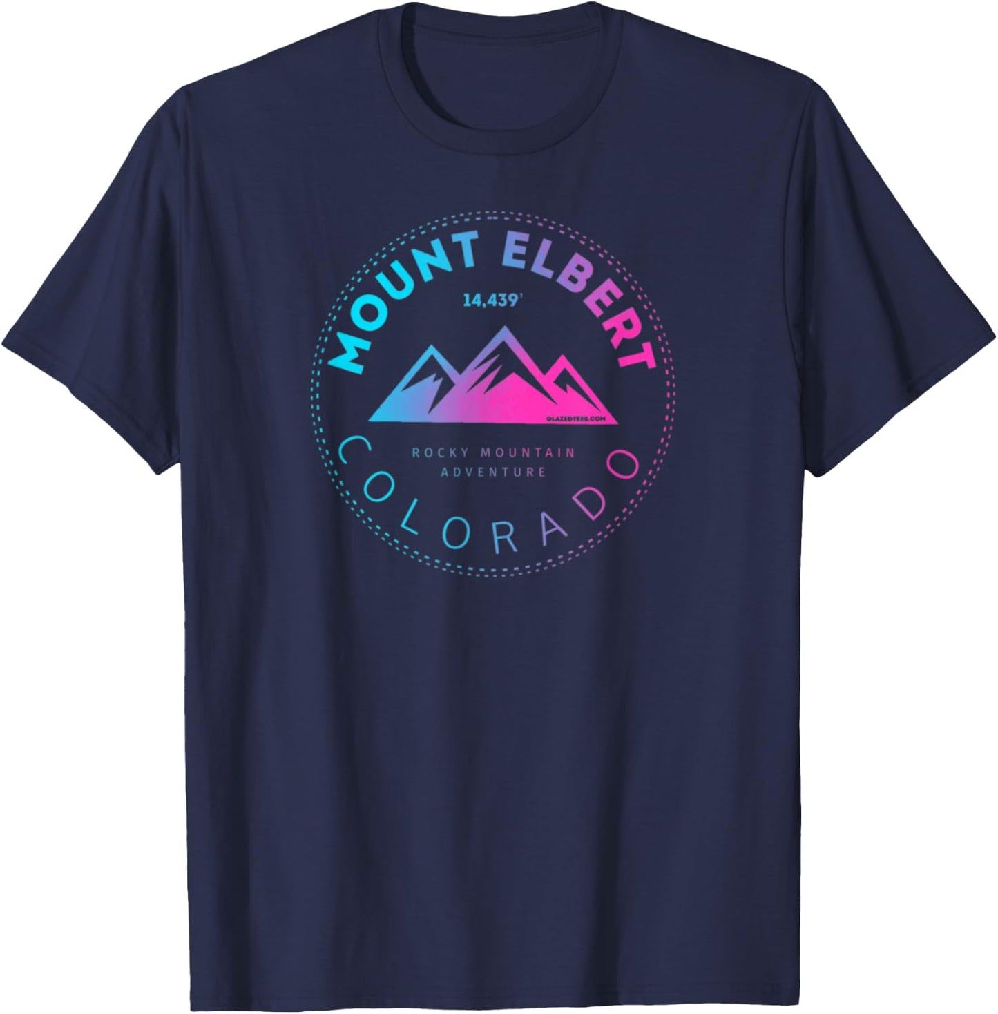 Mount Elbert Colorado 14er - Retro Rocky Mountain T-Shirt - T-Shirt | Navy