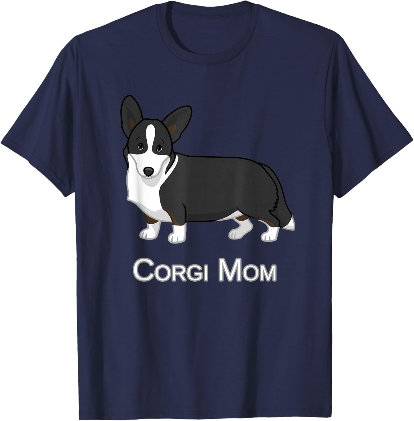 Cute Black Cardigan Welsh Corgi Mom Dog Lover T-Shirt - T-Shirt | Navy