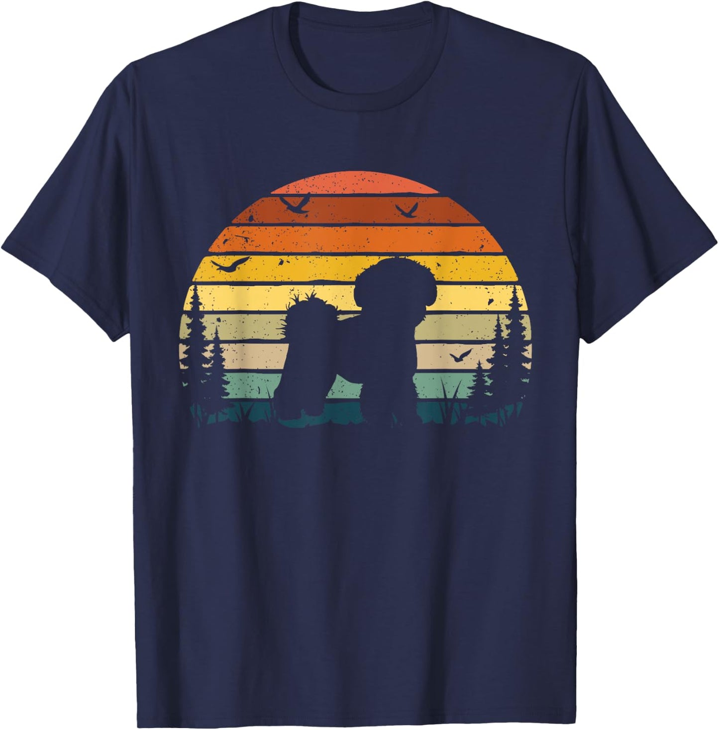 Shichon Vintage Retro Mom Dad Dog T-Shirt - T-Shirt | Navy