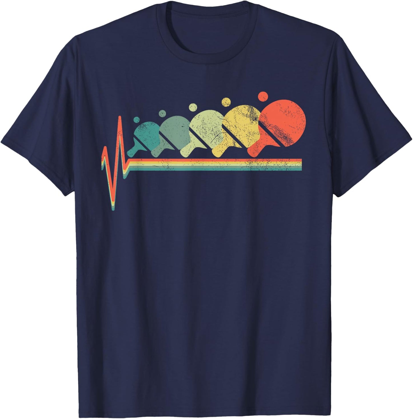 Table Tennis Heartbeat T-Shirt - T-Shirt | Navy