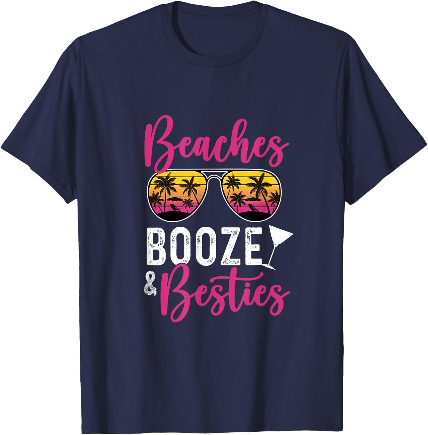 Girls Trip Girls Weekend Friends Beaches Booze Besties T-Shirt - T-Shirt | Navy