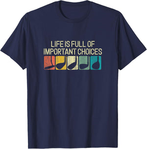Funny Life Is Full Of Important Choices Vintage Golf Golfer T-Shirt - T-Shirt | Navy