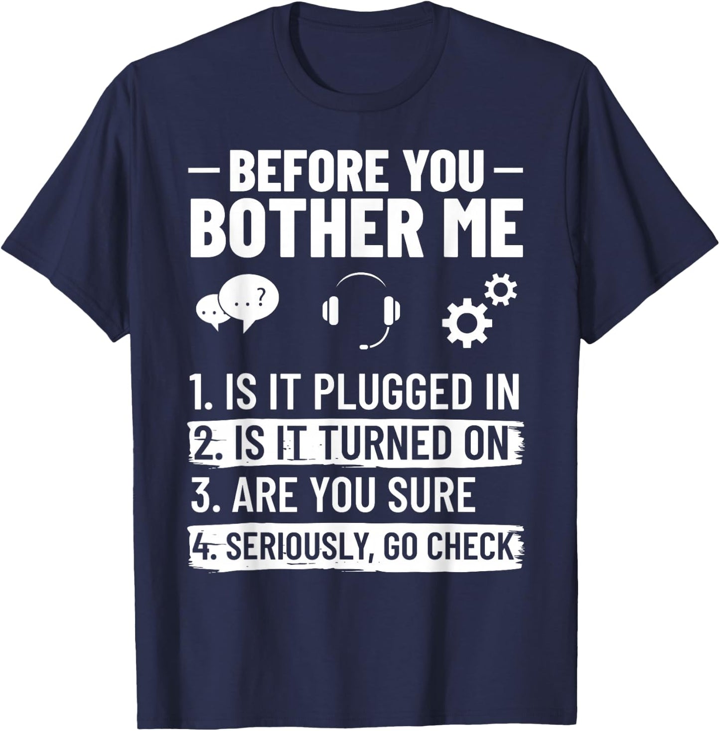 Tech Support IT Technical Engineer Helpdesk T-Shirt - T-Shirt | Navy