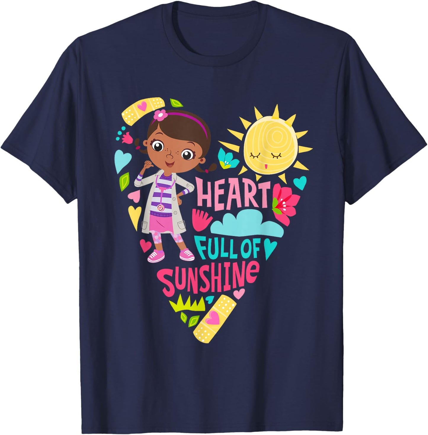 Disney Doc McStuffins Heart Full of Sunshine Girls’ T-Shirt - T-Shirt | Navy