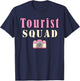 Tourist Squad Camera Girl Souvenir Vacation Travel Retro T-Shirt - T-Shirt | Navy