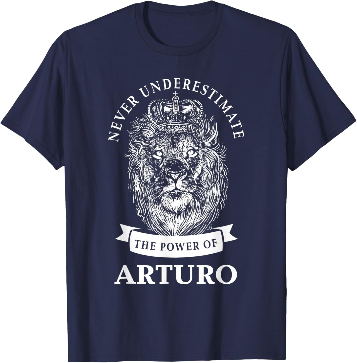 Arturo Gift Name Lion T-Shirt - T-Shirt | Navy