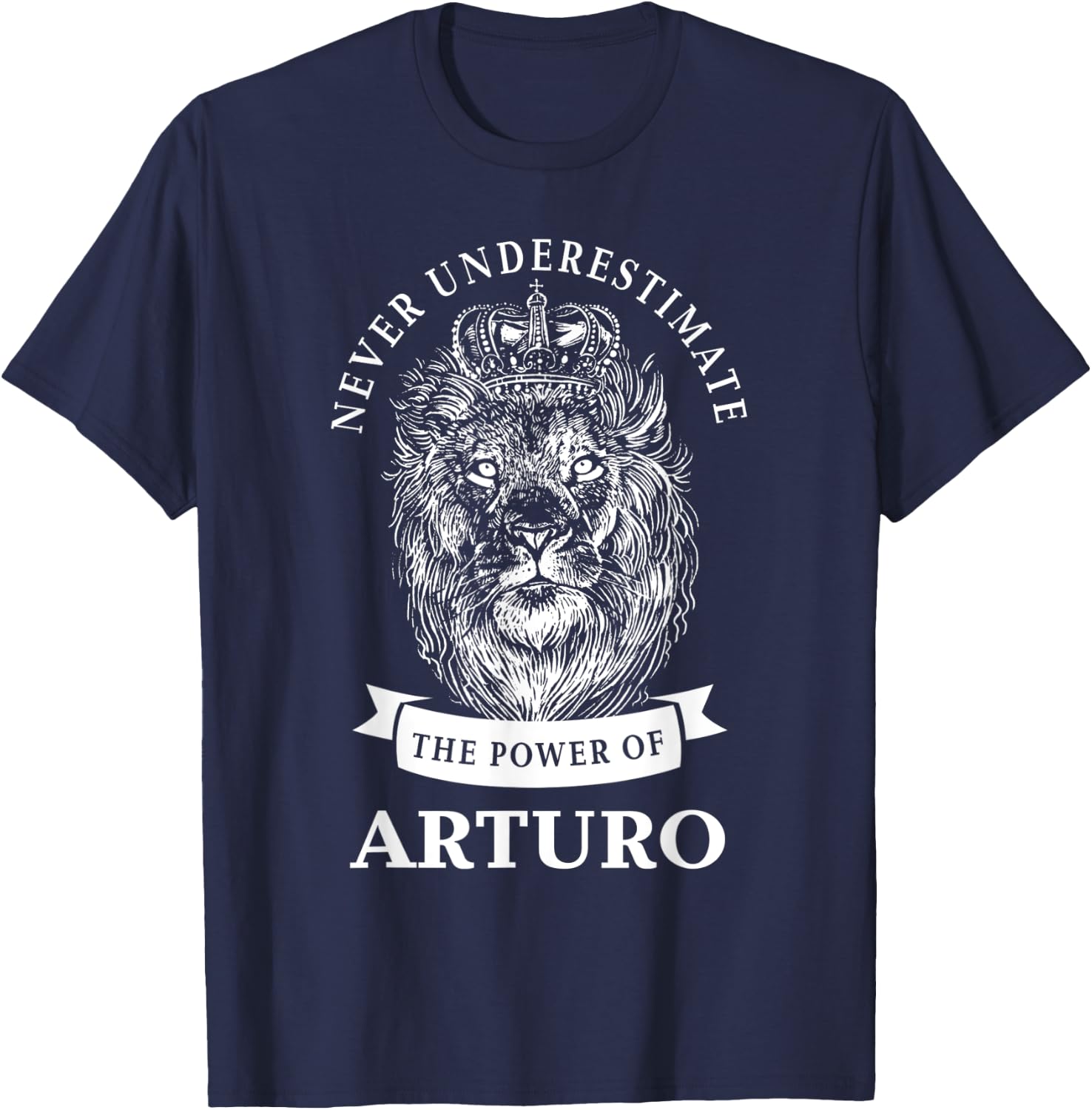 Arturo Gift Name Lion T-Shirt - T-Shirt | Navy