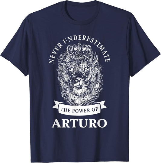 Arturo Gift Name Lion T-Shirt - T-Shirt | Navy