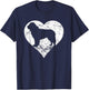 Distressed Newfoundland Heart Dog Owner Graphic T-Shirt - T-Shirt | Navy