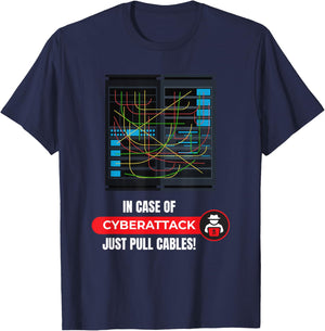 In Case Of Cyberattack I Hacker Code Hacking It Programmer T-Shirt - T-Shirt | Navy