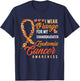 I Wear Orange For My Granddaughter Leukemia Cancer Awareness T-Shirt - T-Shirt | Navy