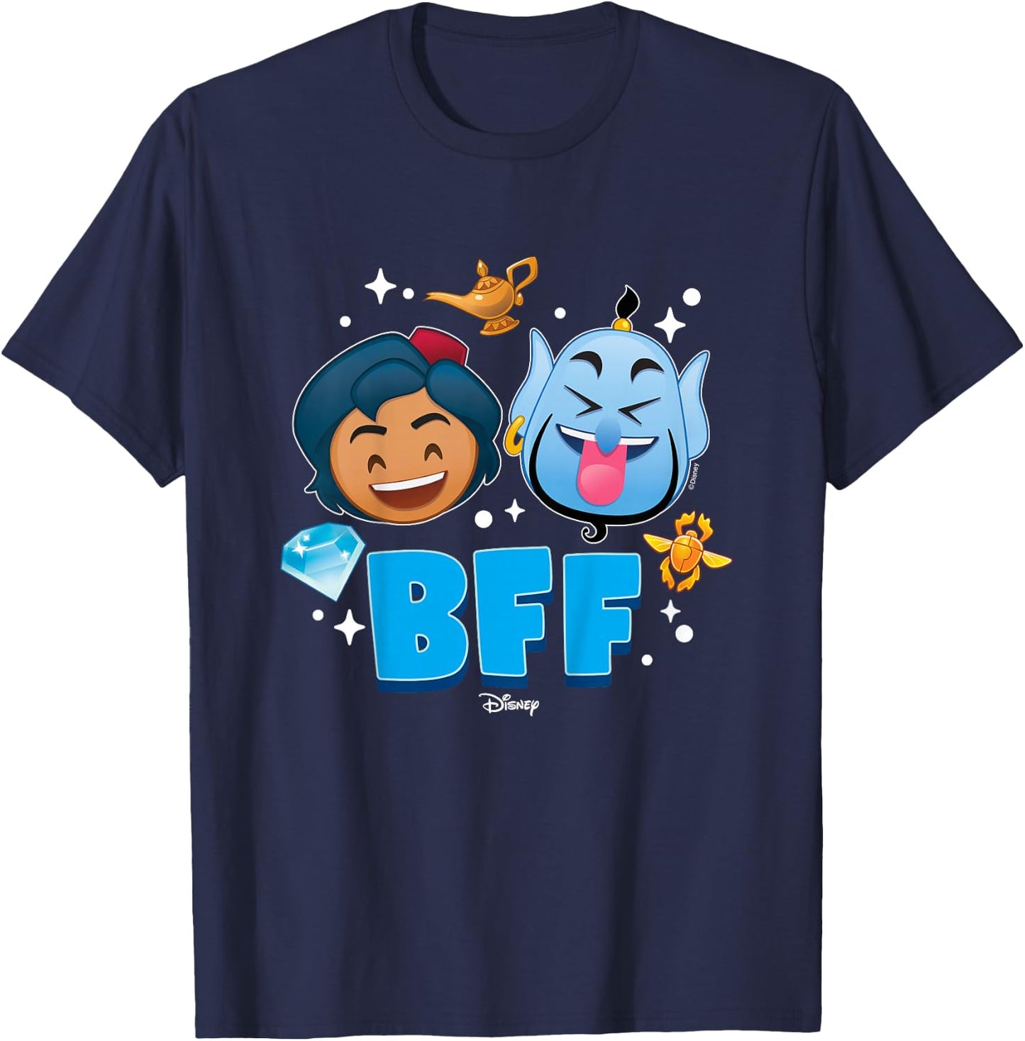Kids Disney Emoji - Aladdin And Genie BFF T-Shirt - T-Shirt | Navy