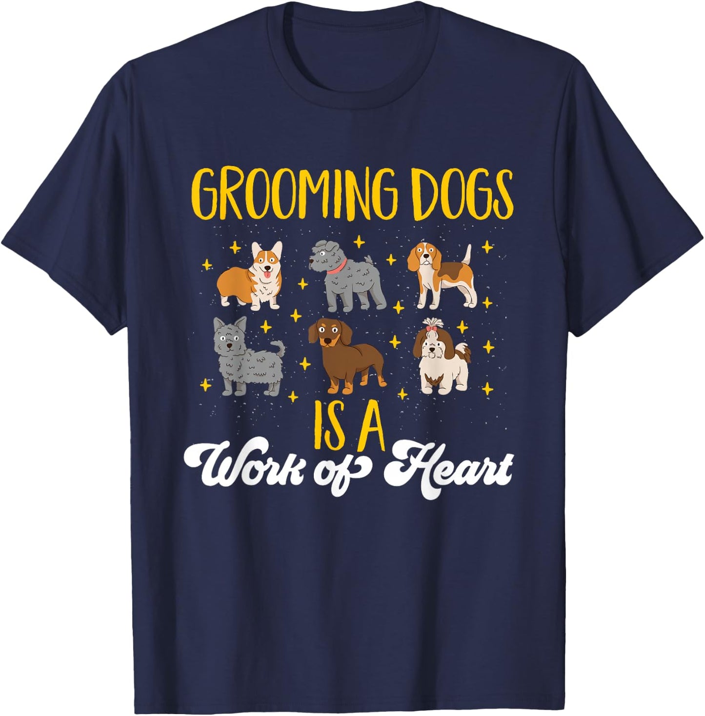 Dog Grooming Dogs Salon Dog Groomer T-Shirt - T-Shirt | Navy