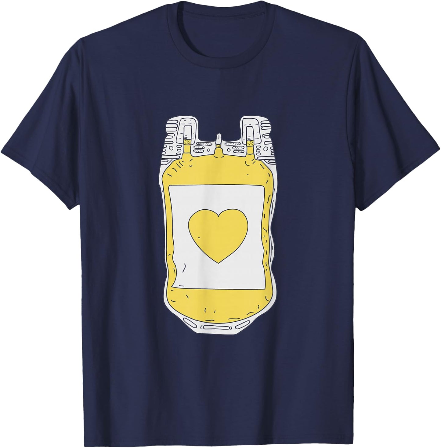 Plasma Donor - Yellow Heart - Plasma Chemist T-Shirt - T-Shirt | Navy