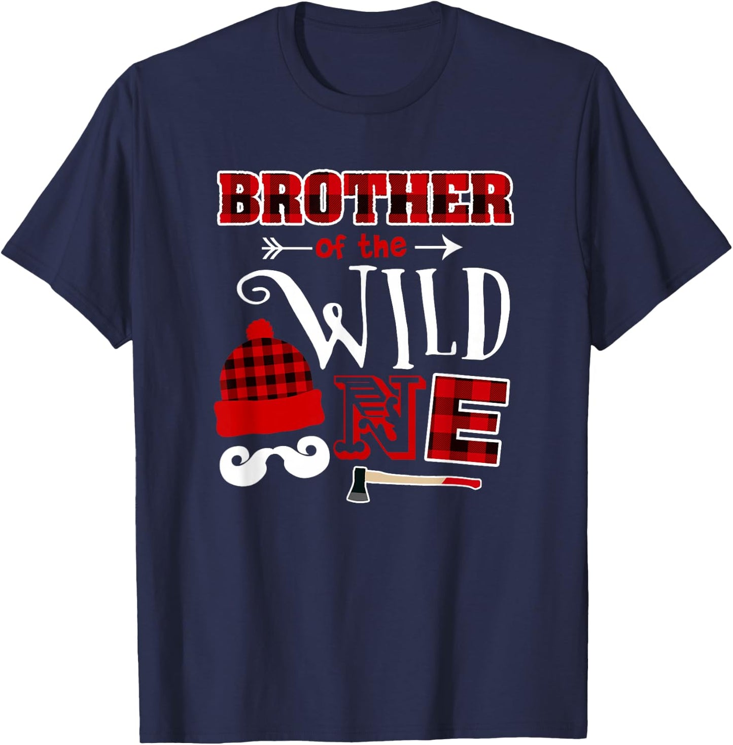 1st Birthday Lumberjack Brother Of the Wild One T-Shirt - T-Shirt | Navy
