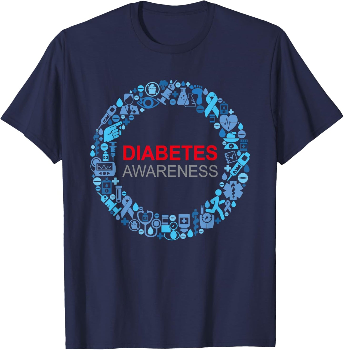 Diabetes Awareness World Diabetes Day T-Shirt - T-Shirt | Navy