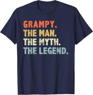 Grampy The Man Myth Legend funny Fathers For Grandpa Grampy T-Shirt - T-Shirt | Navy