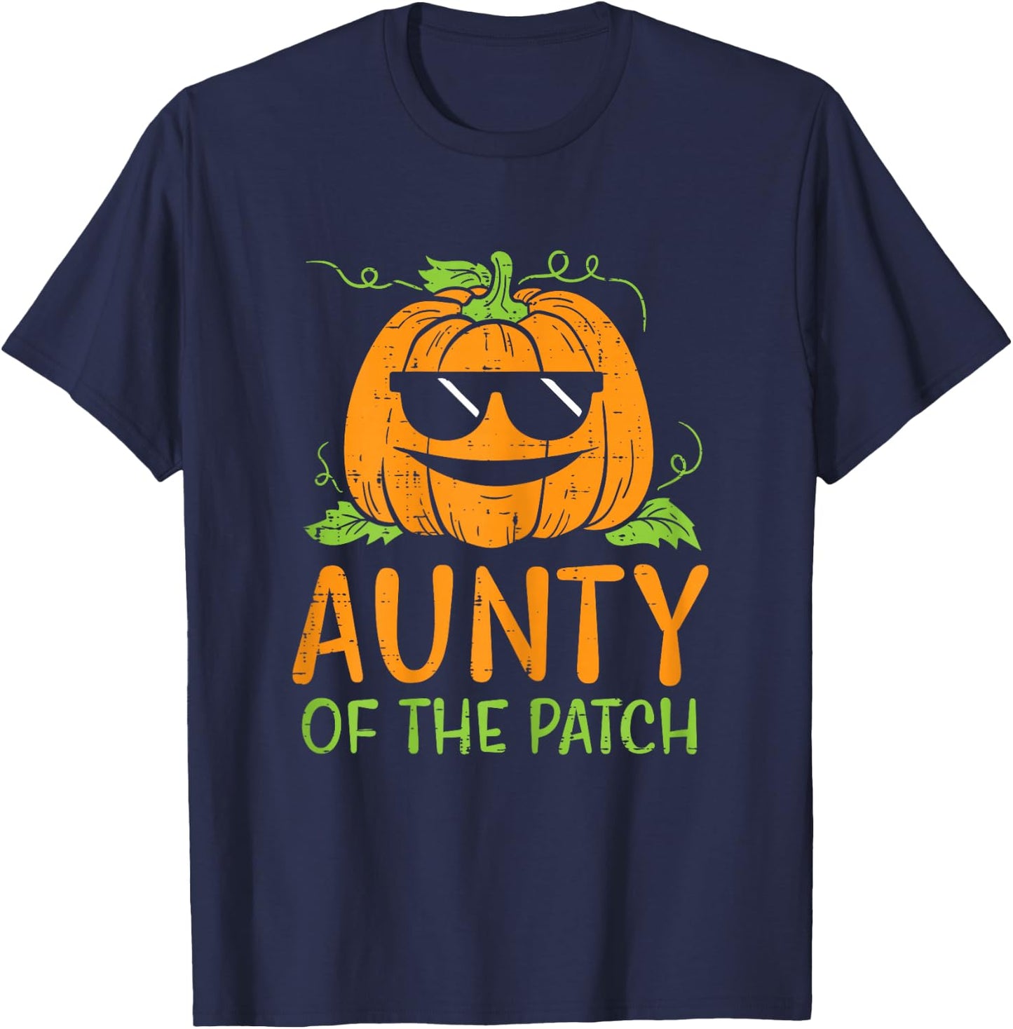 Pumpkin Aunty Of Patch Halloween Family Aunt Auntie Women T-Shirt - T-Shirt | Navy