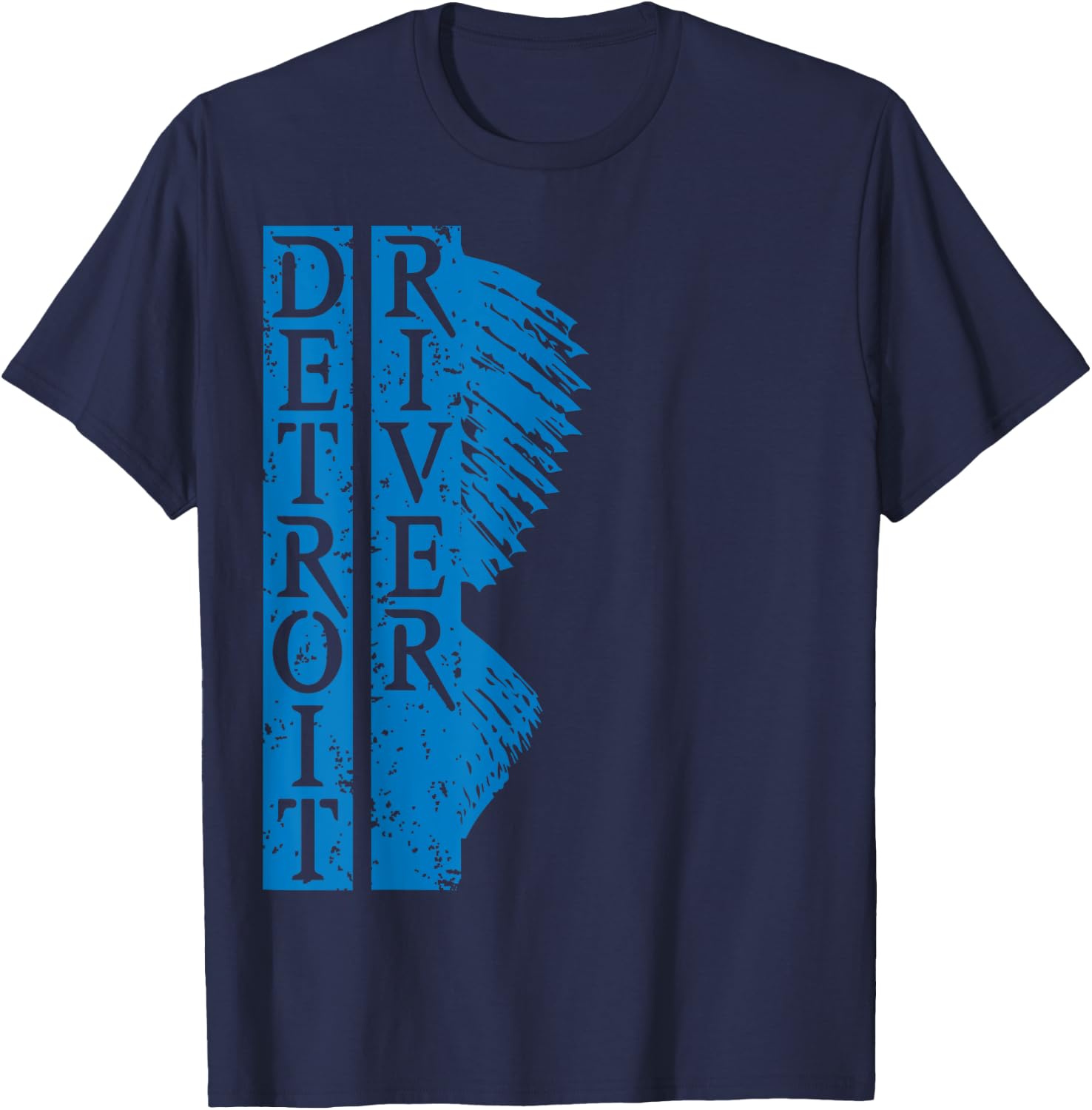 Detroit River Walleye Fishing T-Shirt - T-Shirt | Navy