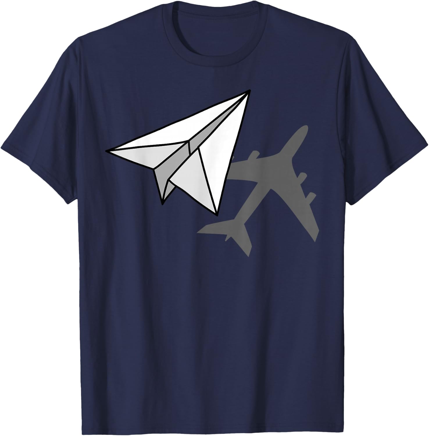 Pilot Paper Airplane Aviator Airman Airwoman Flying Plane T-Shirt - T-Shirt | Navy