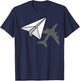 Pilot Paper Airplane Aviator Airman Airwoman Flying Plane T-Shirt - T-Shirt | Navy