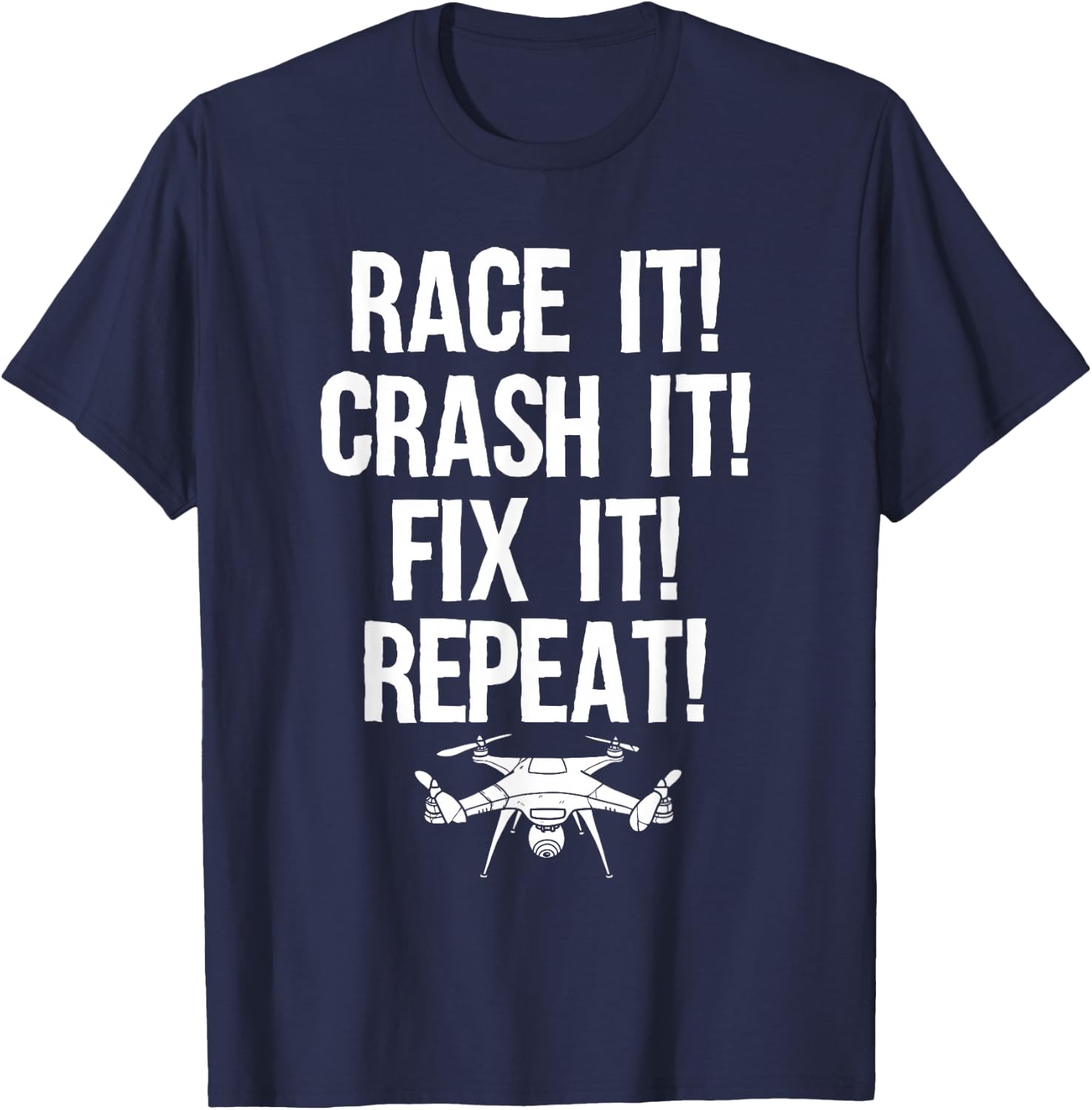 Funny Drone Racing Design Men Women Drone Pilot RC Racers T-Shirt - T-Shirt | Navy