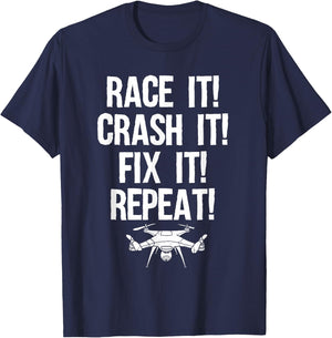 Funny Drone Racing Design Men Women Drone Pilot RC Racers T-Shirt - T-Shirt | Navy