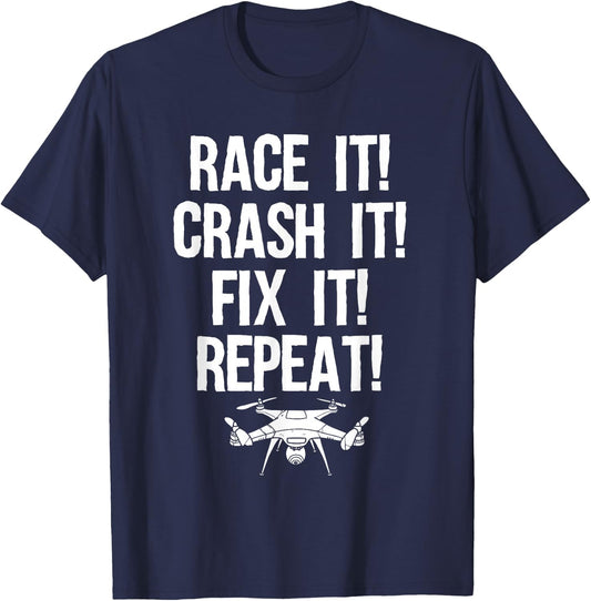 Funny Drone Racing Design Men Women Drone Pilot RC Racers T-Shirt - T-Shirt | Navy
