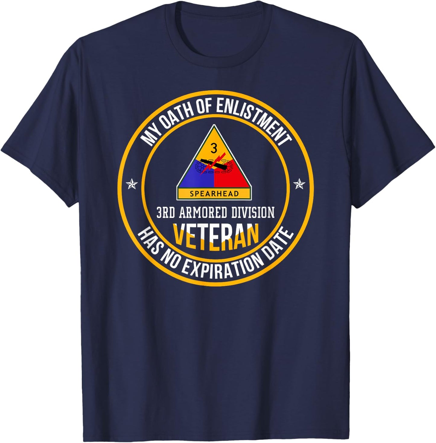 3rd Armored Division Veteran My Oath Of Enlistment Christmas T-Shirt - T-Shirt | Navy