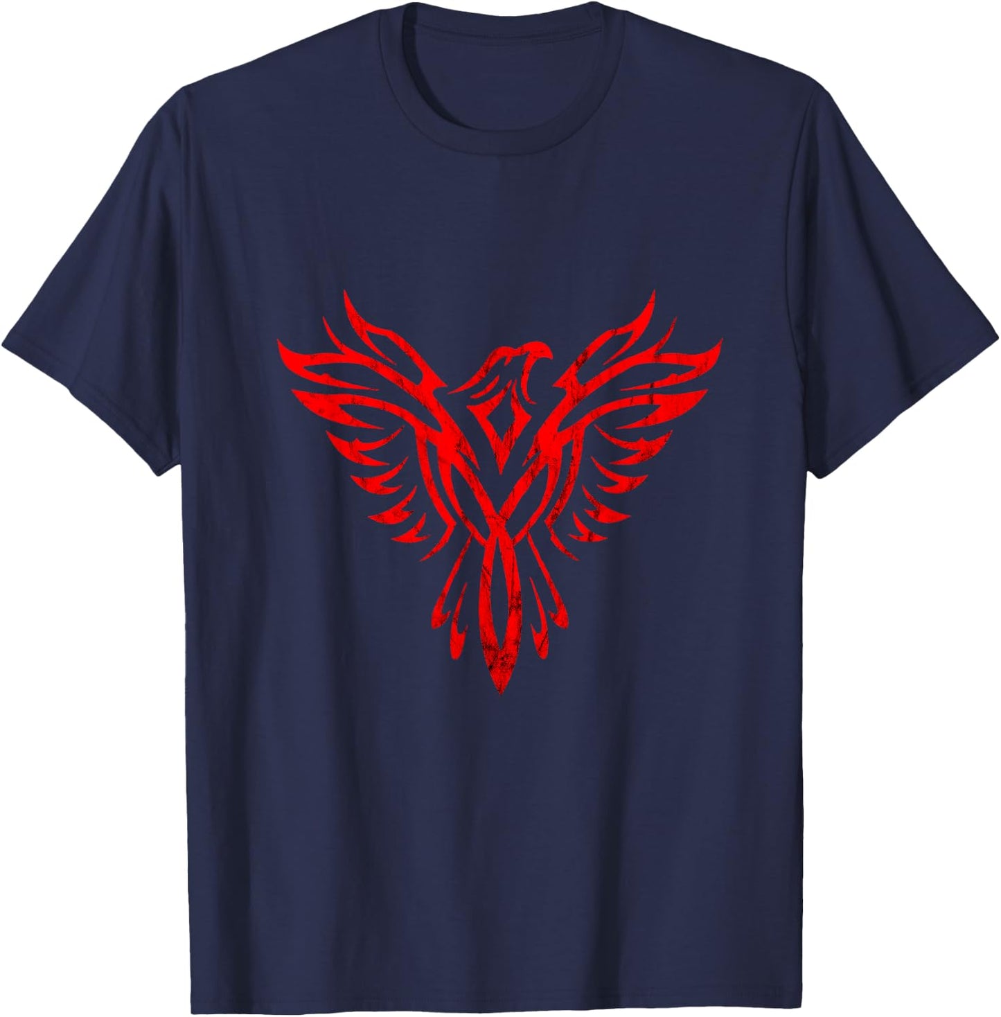 Phoenix Rising Fire Bird Reborn Ashes Rejuvenation T-Shirt - T-Shirt | Navy