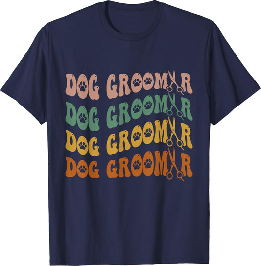 Dog Groomer for Pet Puppy Grooming Stylist T-Shirt - T-Shirt | Navy