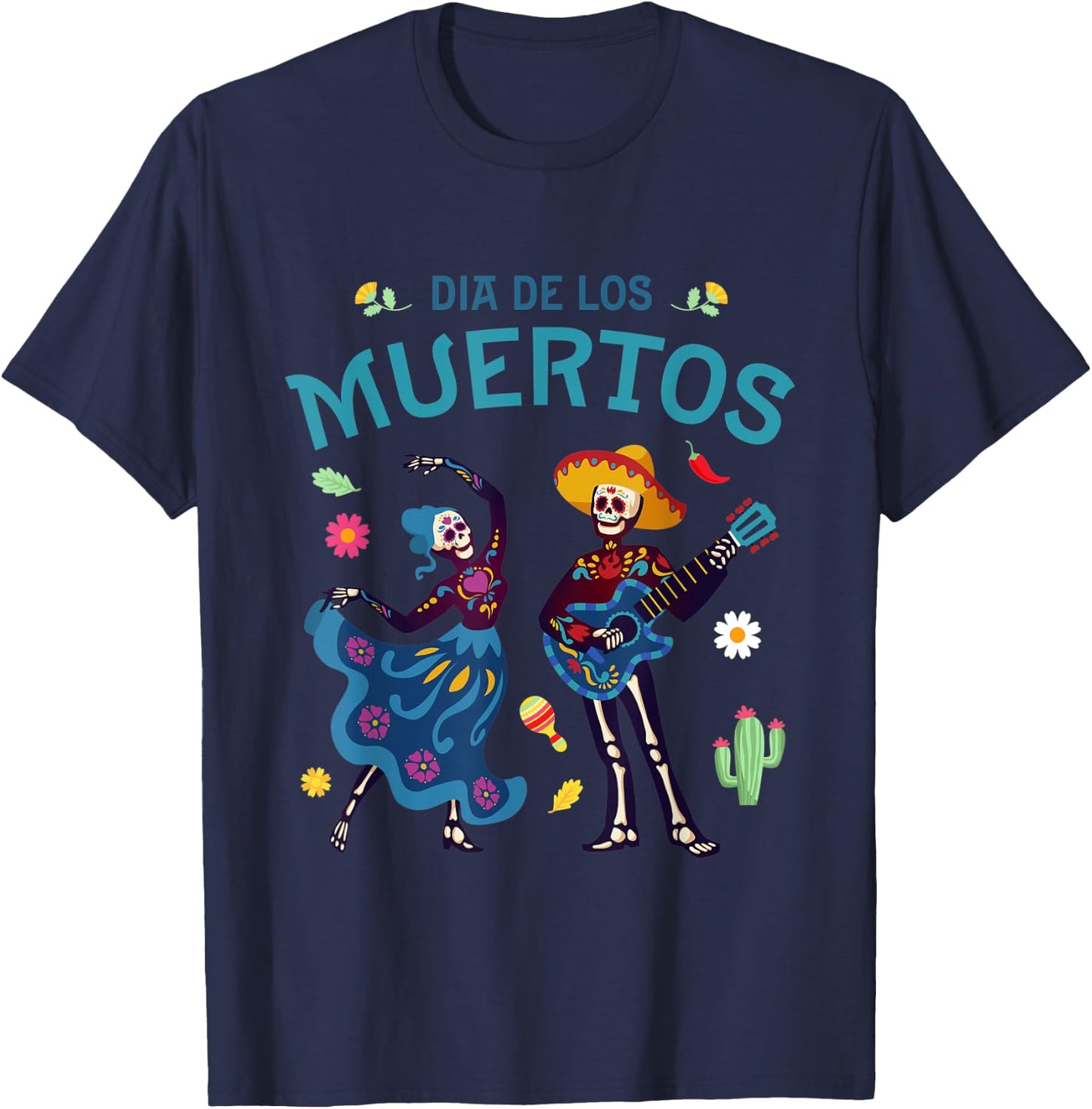 Dia De Los Muertos Mexican Day of the Dead Couple Dancing T-Shirt - T-Shirt | Navy