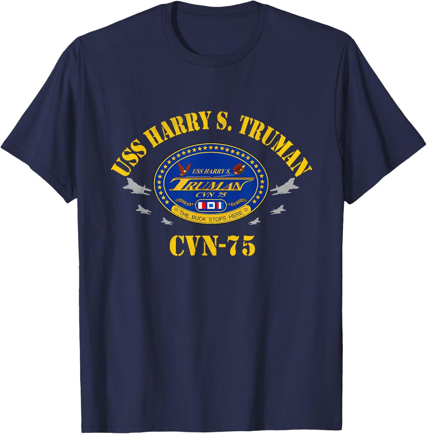 USS Harry S. Truman CVN-75 Aircraft Carrier Veteran Flag T-Shirt - T-Shirt | Navy