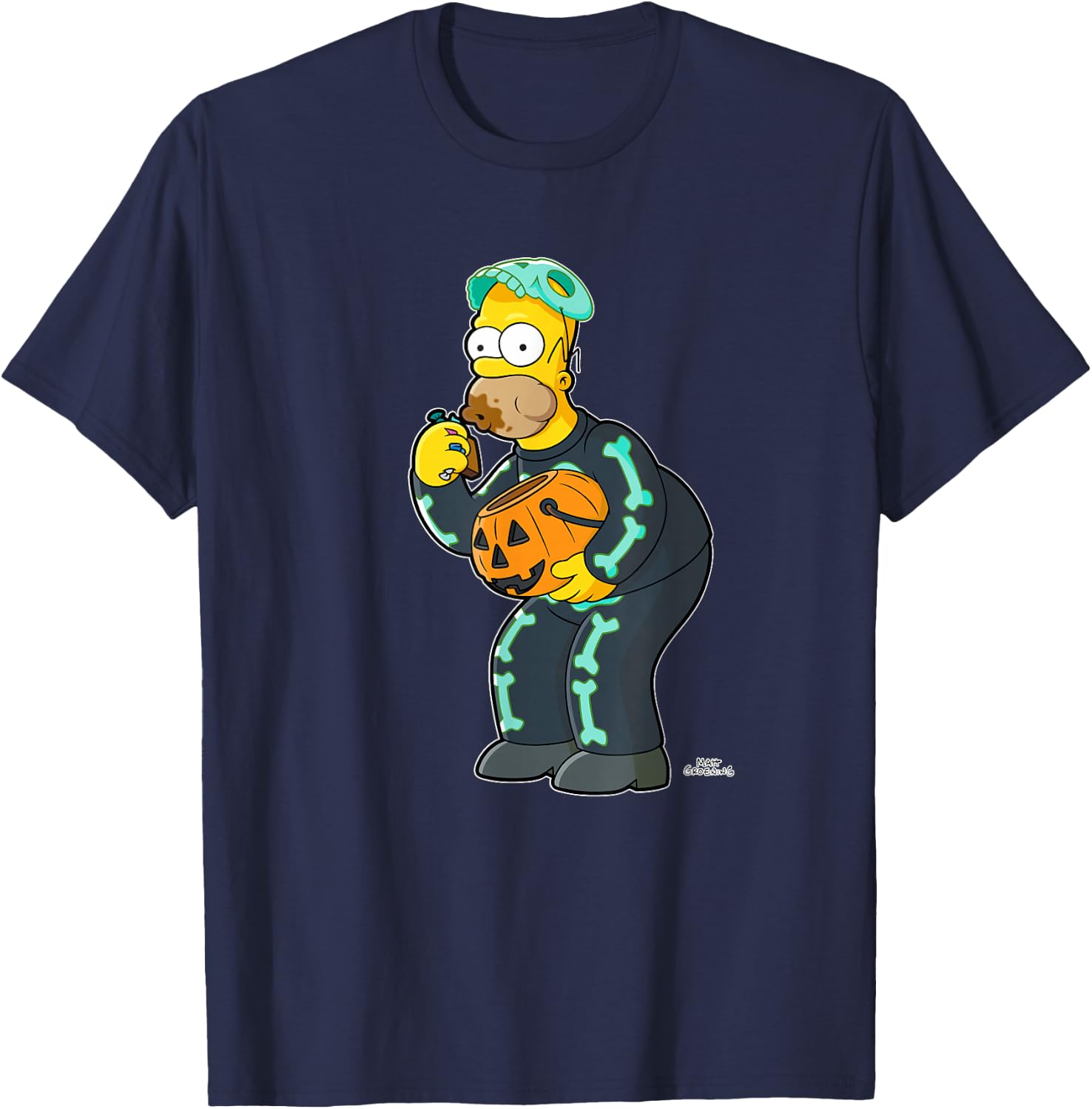 The Simpsons Homer Candy Feast Treehouse of Horror Halloween T-Shirt - T-Shirt | Navy
