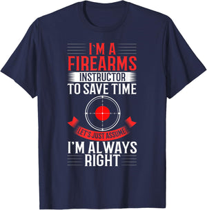 Firearm Instructor Gun Shooting Safety Weapon Training T-Shirt - T-Shirt | Navy