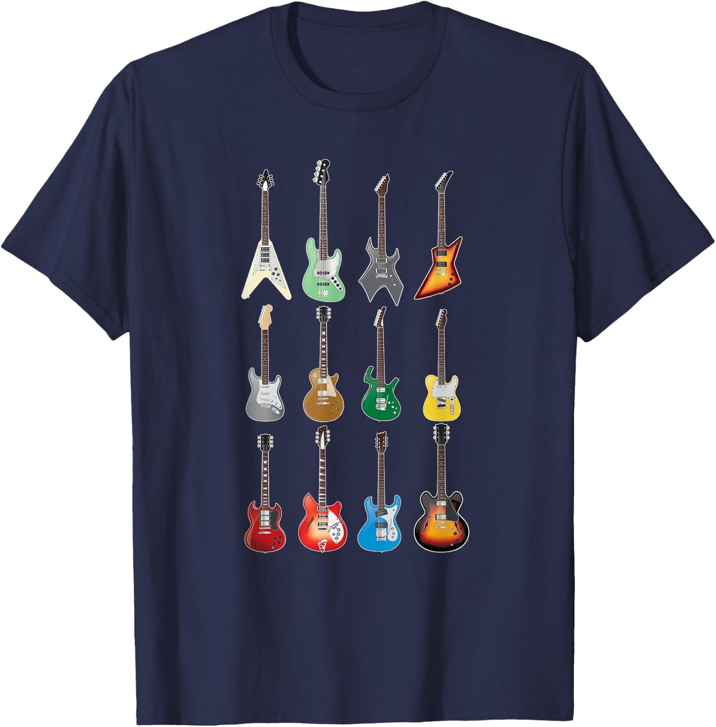Electric Guitarist - Vintage Guitar Collection 2 T-Shirt - T-Shirt | Navy