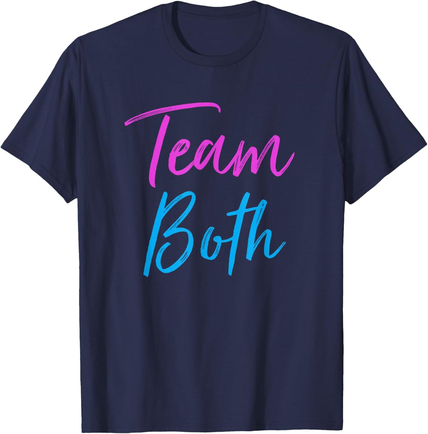 Team Both Twin Gender Reveal Party Announcement T-Shirt - T-Shirt | Navy