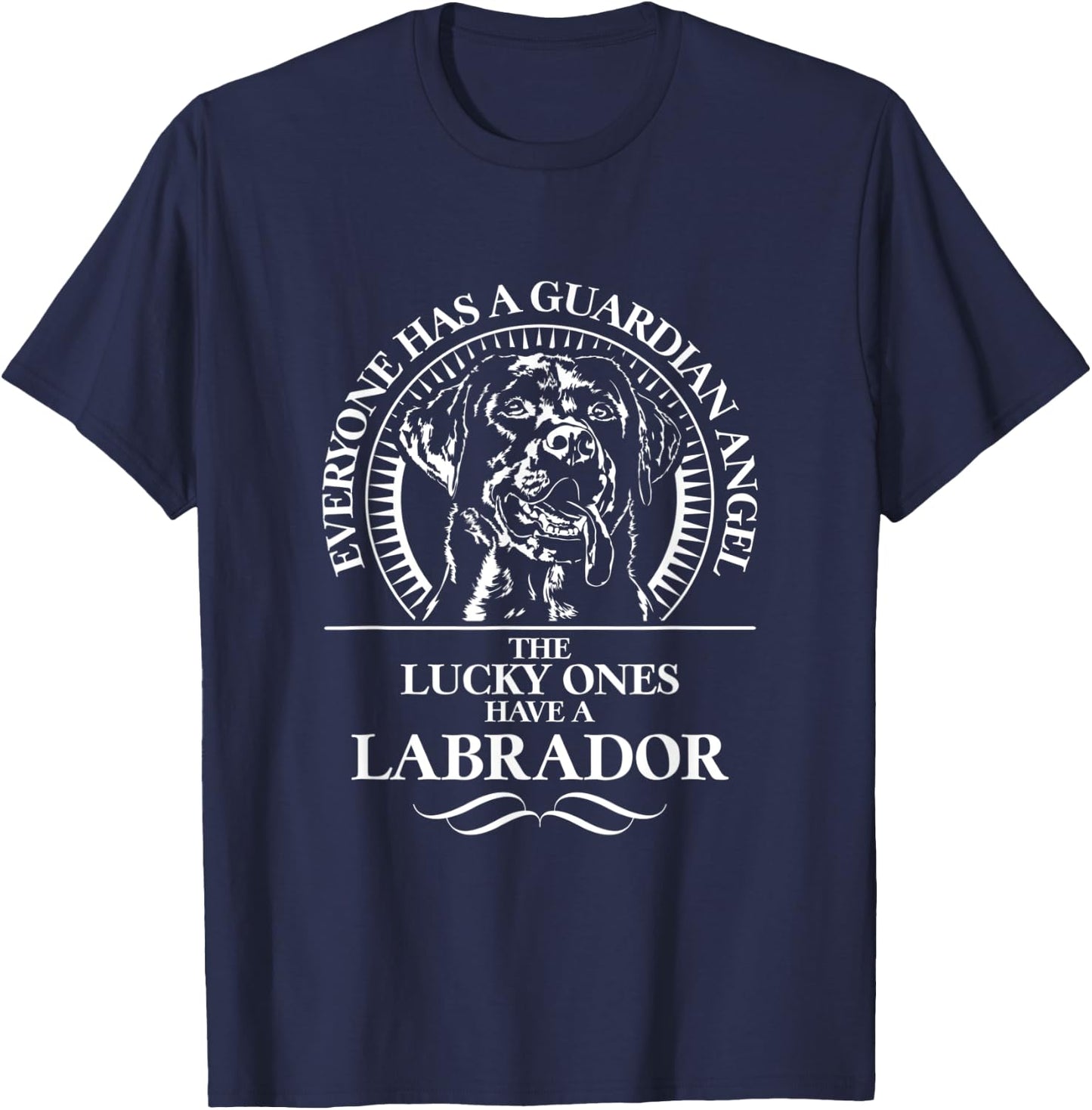 Proud Labrador Guardian Angel dog saying lab mom dog T-Shirt - T-Shirt | Navy