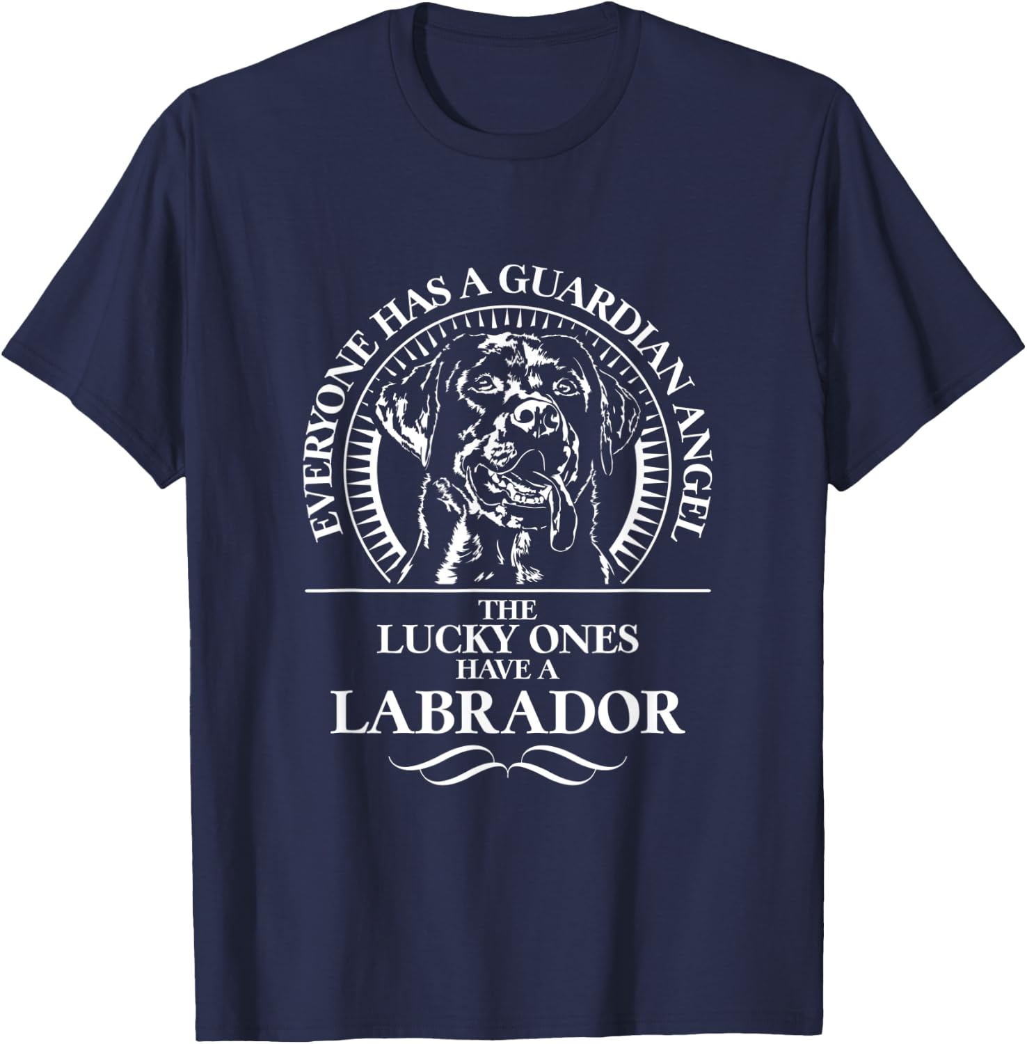 Proud Labrador Guardian Angel dog saying lab mom dog T-Shirt - T-Shirt | Navy