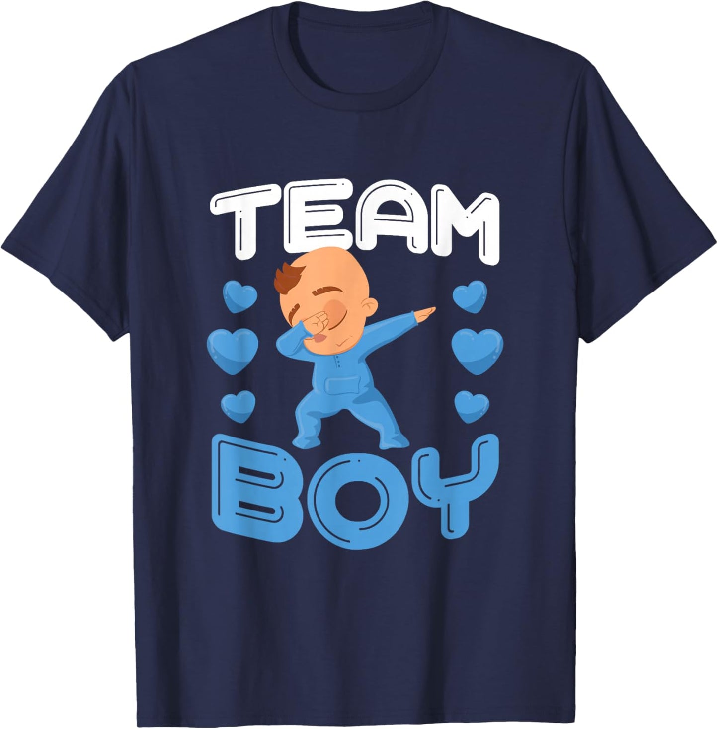 Cool Team Boy Gender Reveal Dabbing White Baby It's A Boy T-Shirt - T-Shirt | Navy