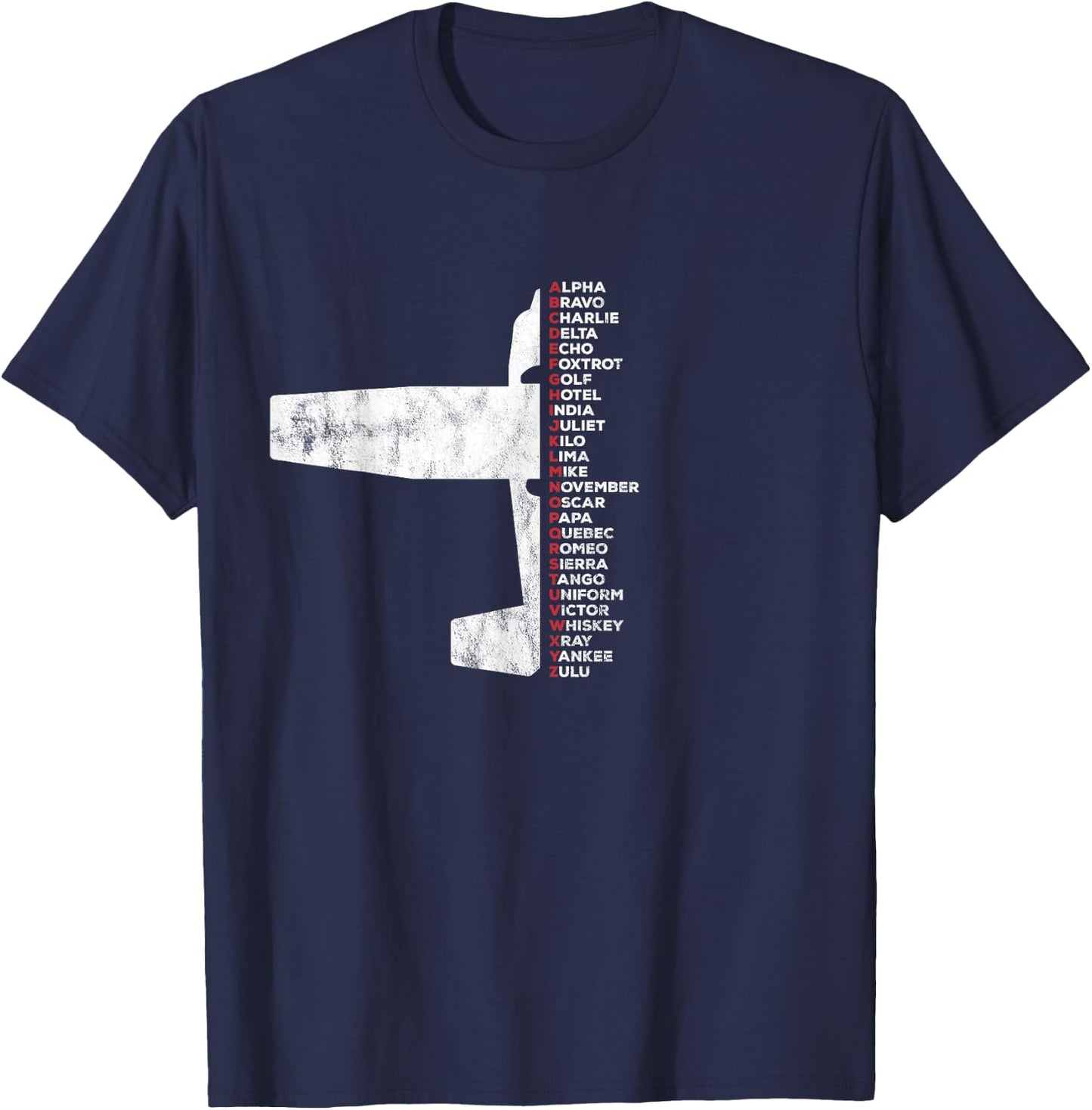 Pilot Phonetic Alphabet C172 Airplane Piper T-Shirt - T-Shirt | Navy