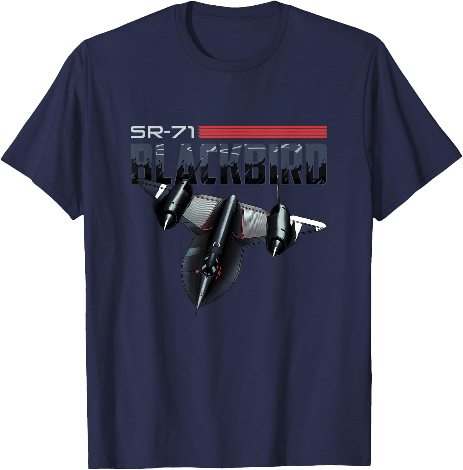USA Military Warbird Airplane Blackbird Spy Plane T-Shirt - T-Shirt | Navy