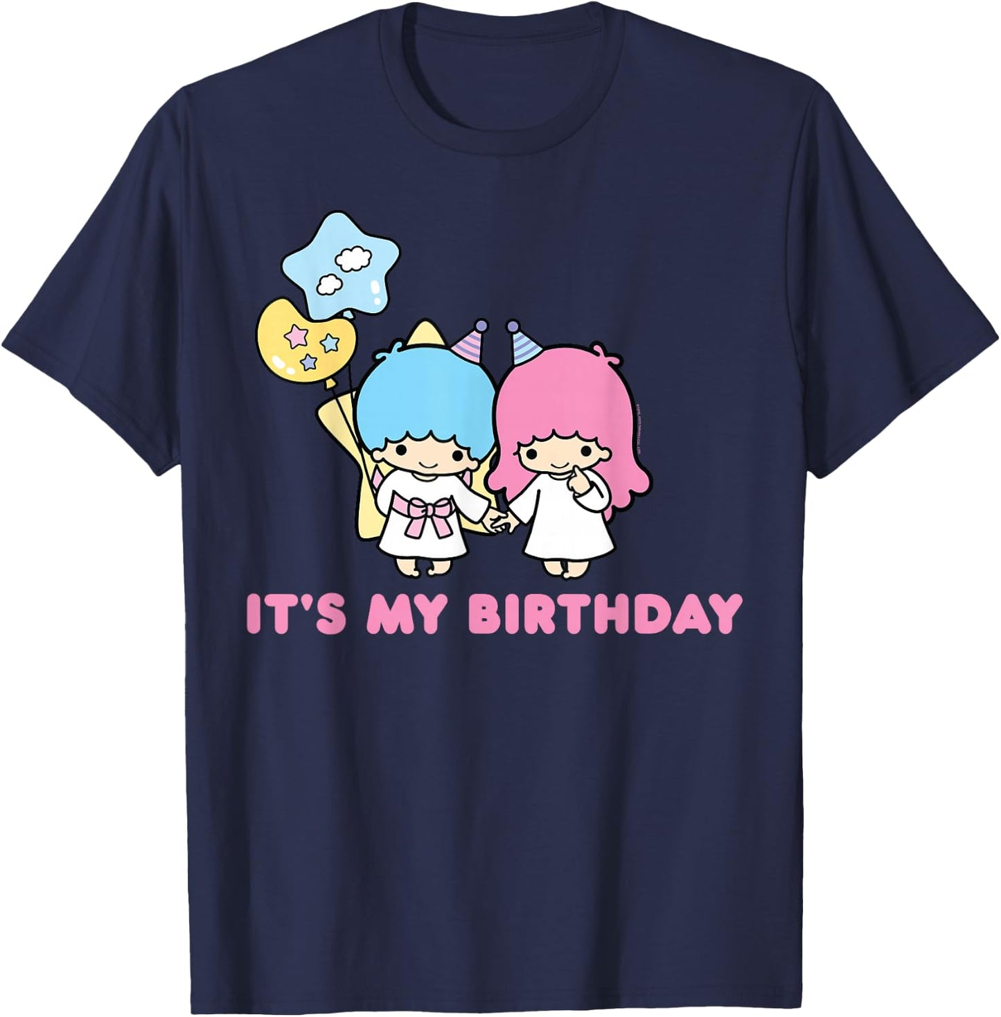 Little Twin Stars Its My Birthday T-Shirt - T-Shirt | Navy