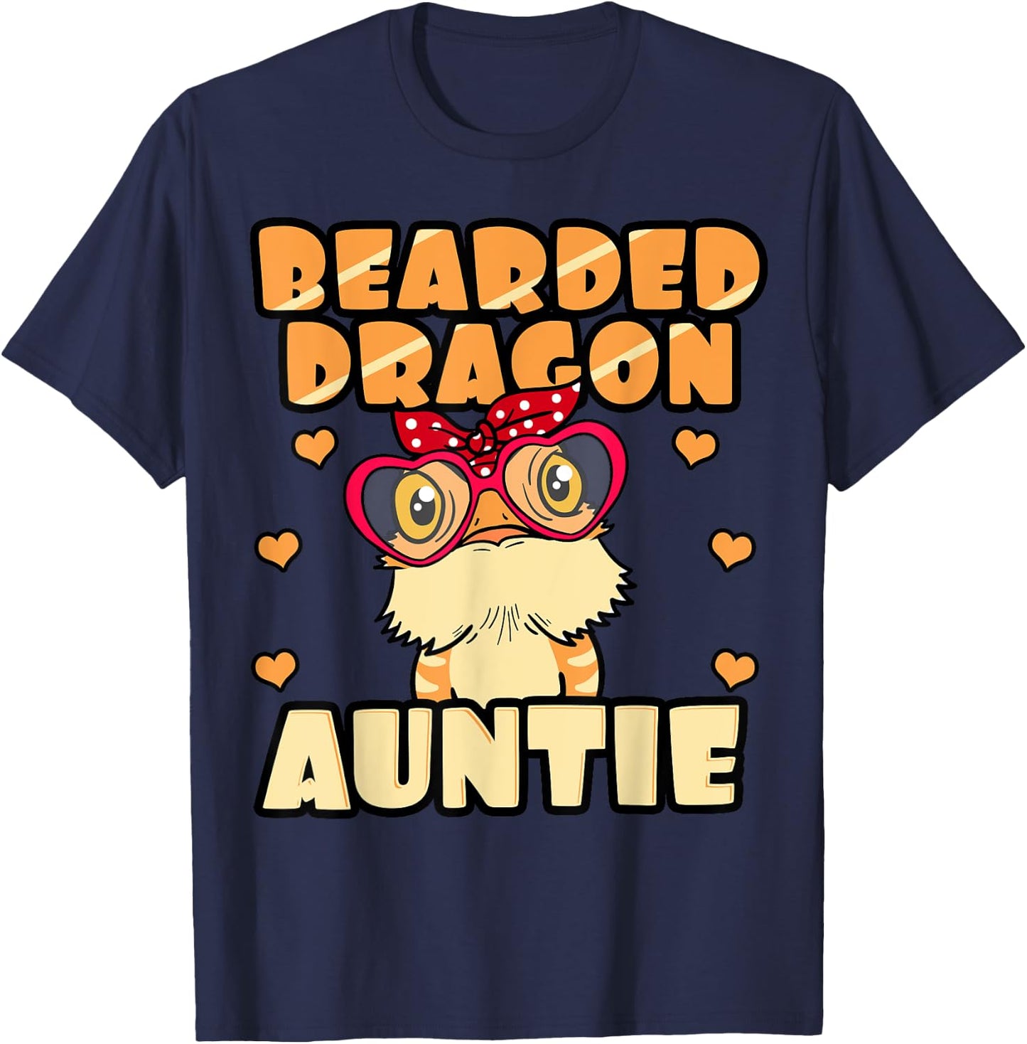 Bearded Dragon Auntie Lover Pogona Pet Lizard Owner Aunt T-Shirt - T-Shirt | Navy