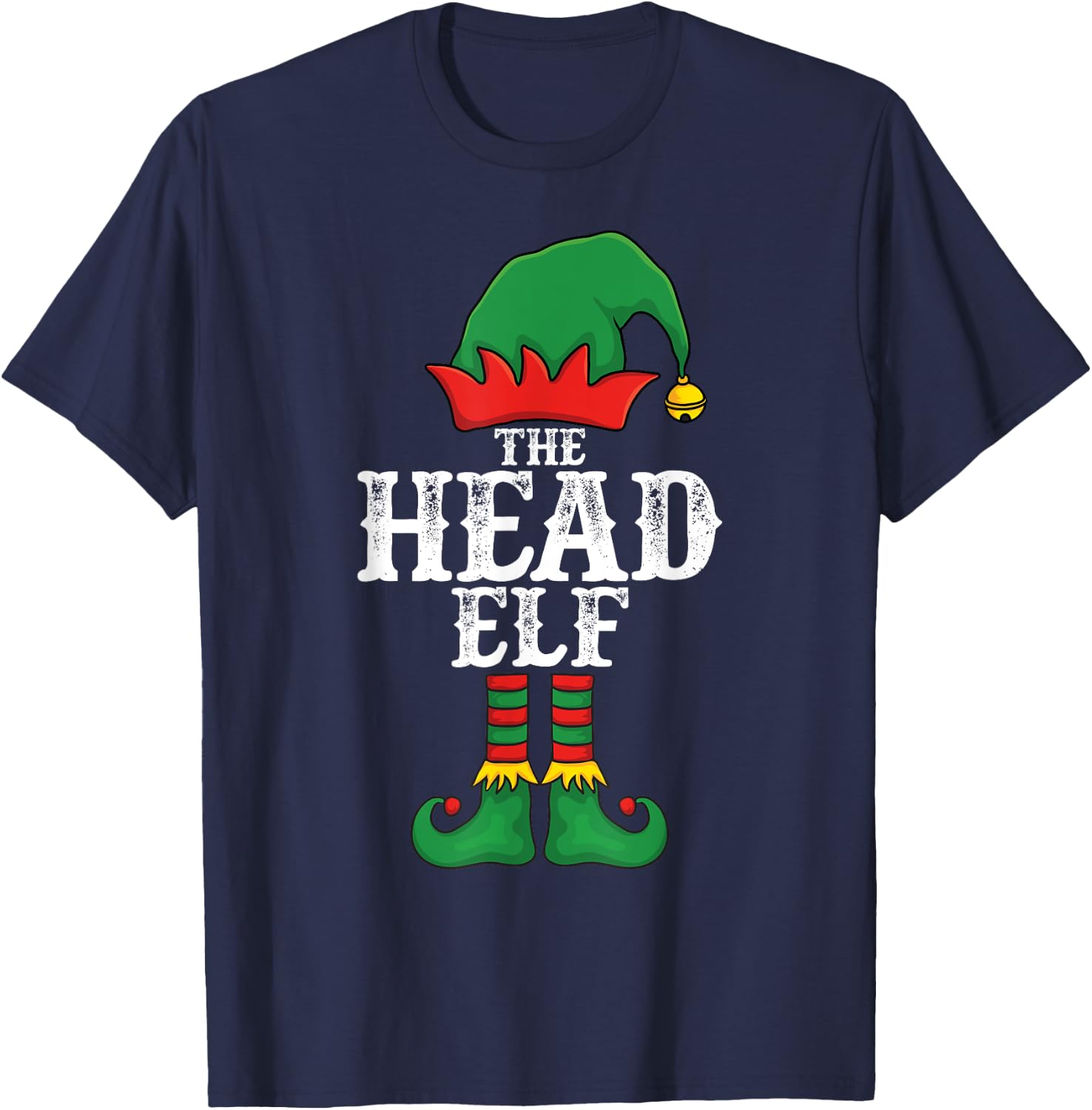 The Head Elf Christmas Family Matching Group Xmas Idea Funny T-Shirt - T-Shirt | Navy