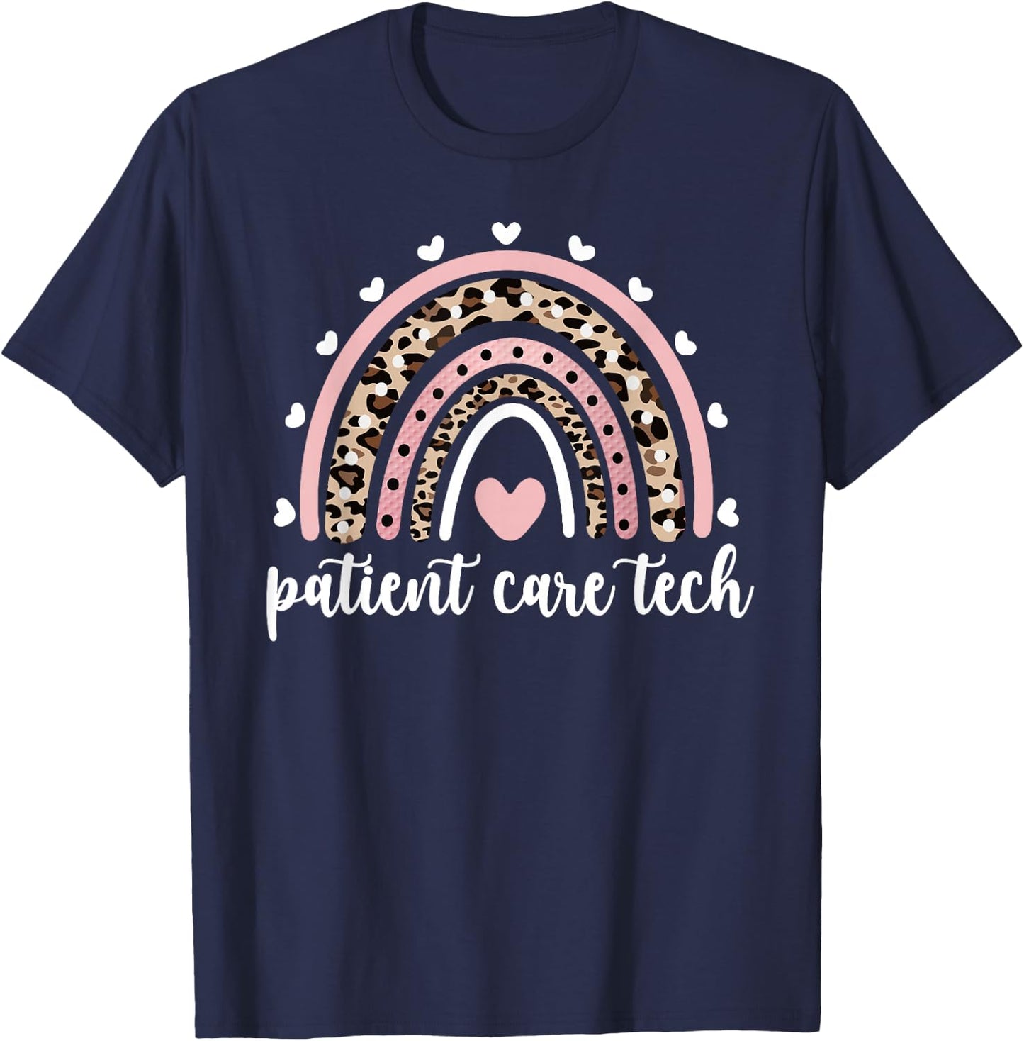 Patient Care Tech Rainbow PCT Appreciation T-Shirt - T-Shirt | Navy