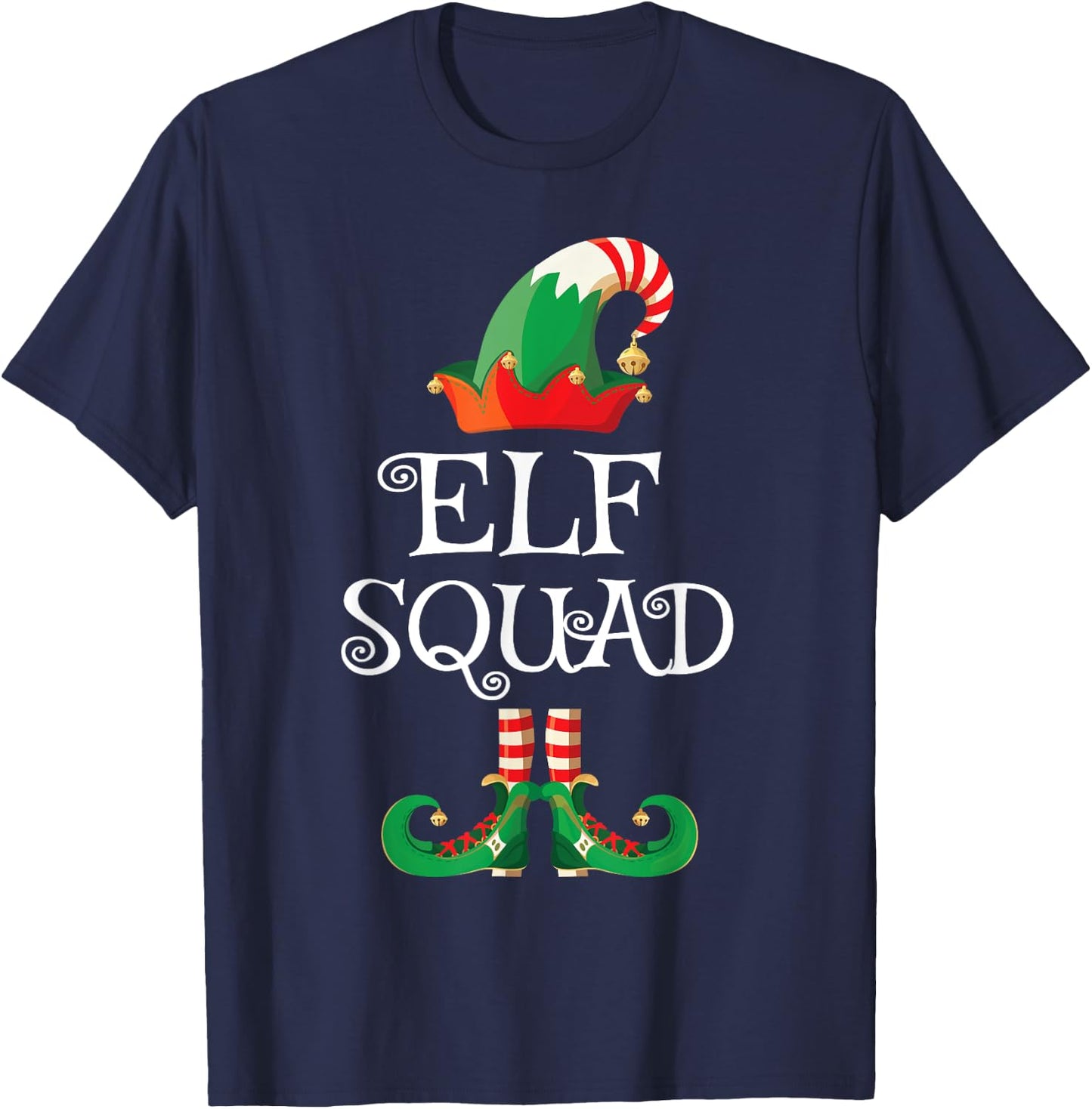 Elf Squad Shirt Funny Family Matching Christmas T-Shirt - T-Shirt | Navy
