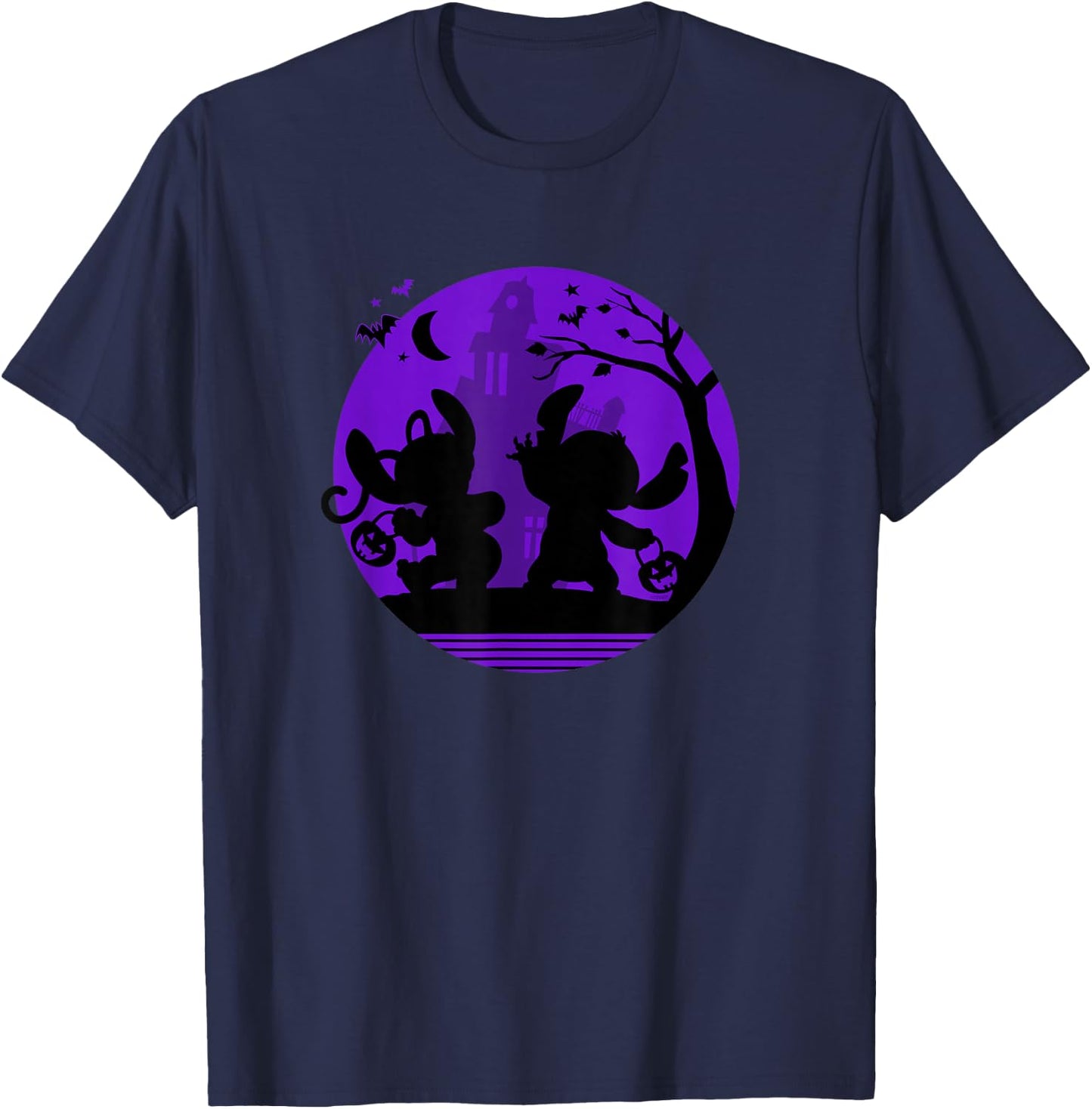 Disney Stitch and Angel Trick or Treat Halloween T-Shirt - T-Shirt | Navy