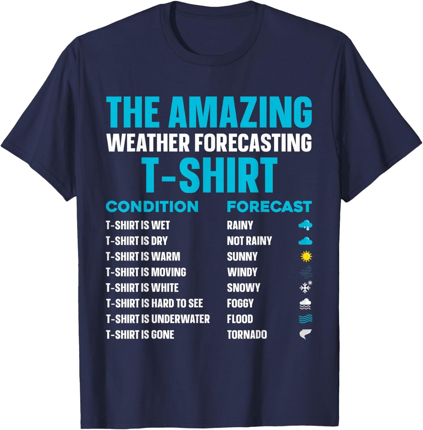 Cool Weather Forecasting Art Women Cloud Meteorology T-Shirt - T-Shirt | Navy
